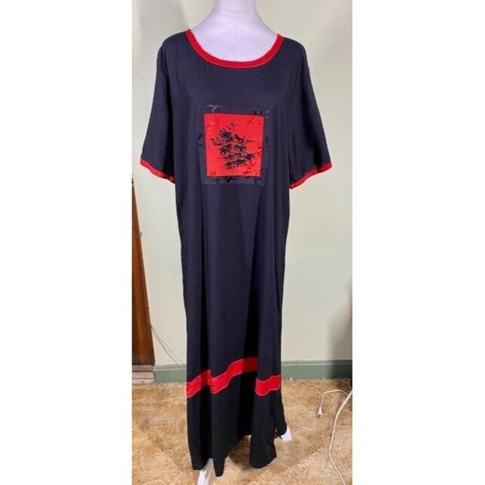 The Collection by Bali Batiks Black Embellished Maxi Dress Size L Bohemian